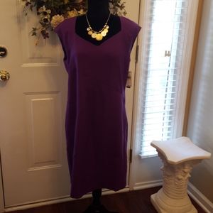 New Directions purple cap sleeve dress stretch v neck size 14 New with tags…